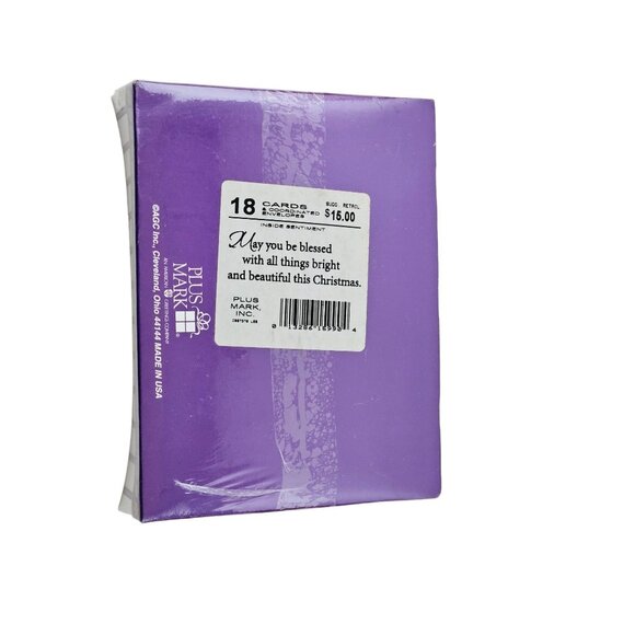 Plus Mark Christmas Cards Boxed Set Of 18 Coordinated Envelopes Vintage - Picture 4 of 7